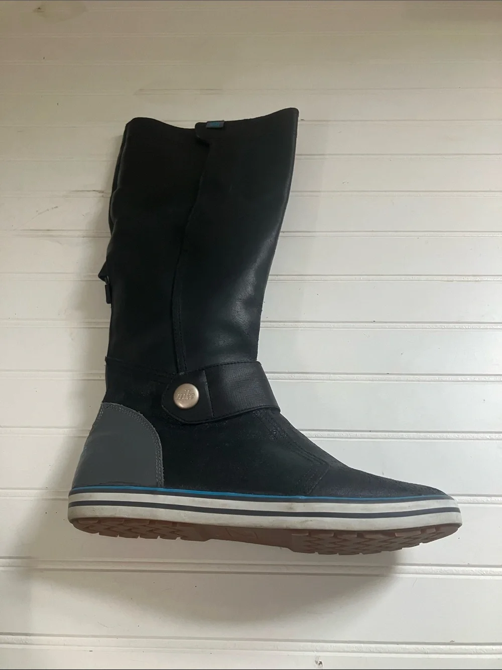 Nike Black Over-the-Knee Athletic Leather Boot